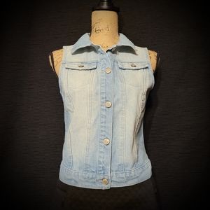 Thread & Supply Lace Denim Vest Jacket